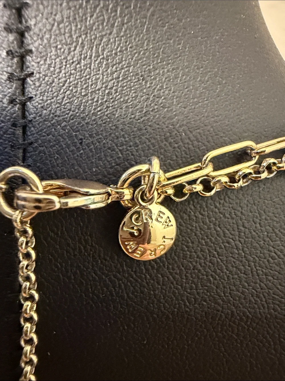 J. Crew Gold Double Strand Layered Pendant Necklace
